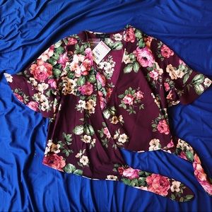 Floral Wrap Top